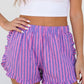 Striped Ruffled Hem Shorts
