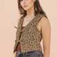 JEAN Acid Washed Denim Front Tie Vest