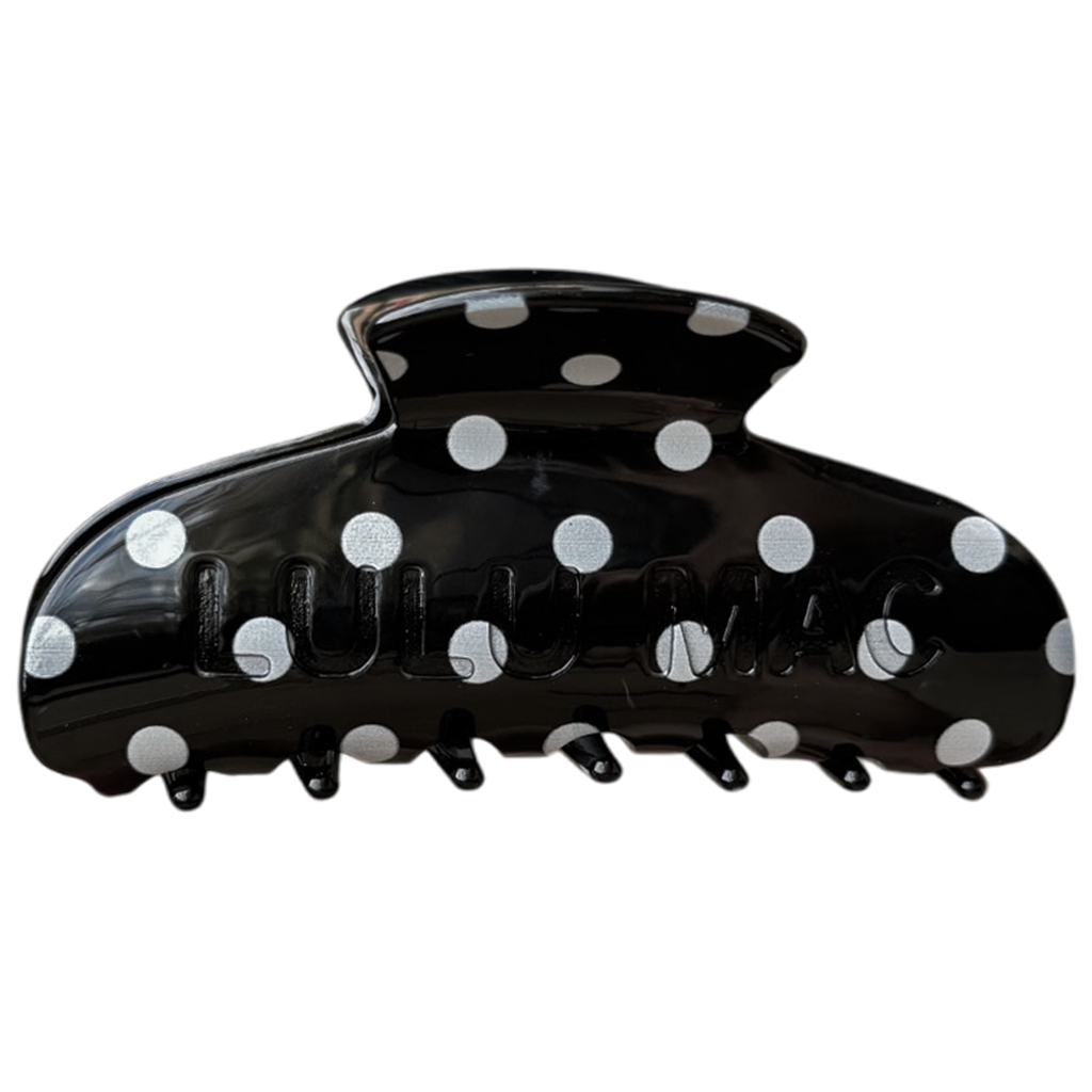 LULU MAC HAIR CLIPS  Black/White Dot