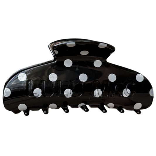 LULU MAC HAIR CLIPS  Black/White Dot