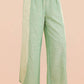 Lace Contrast Stripe Wide Leg Pants