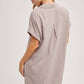 BUTTON UP SHIRT DRESS WITH POCKET