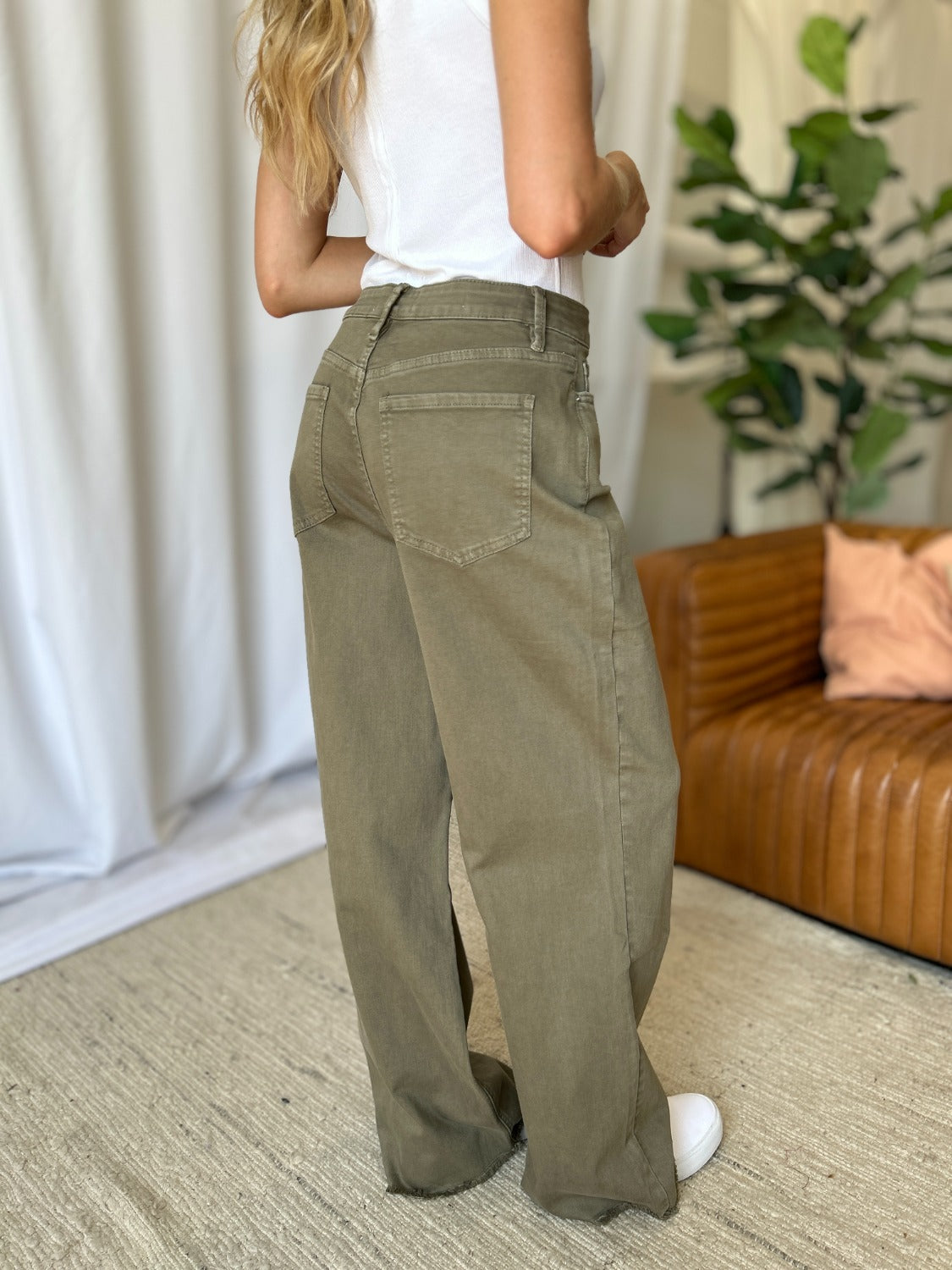 RFM High Rise Garment Dye Wide Flare Jeans