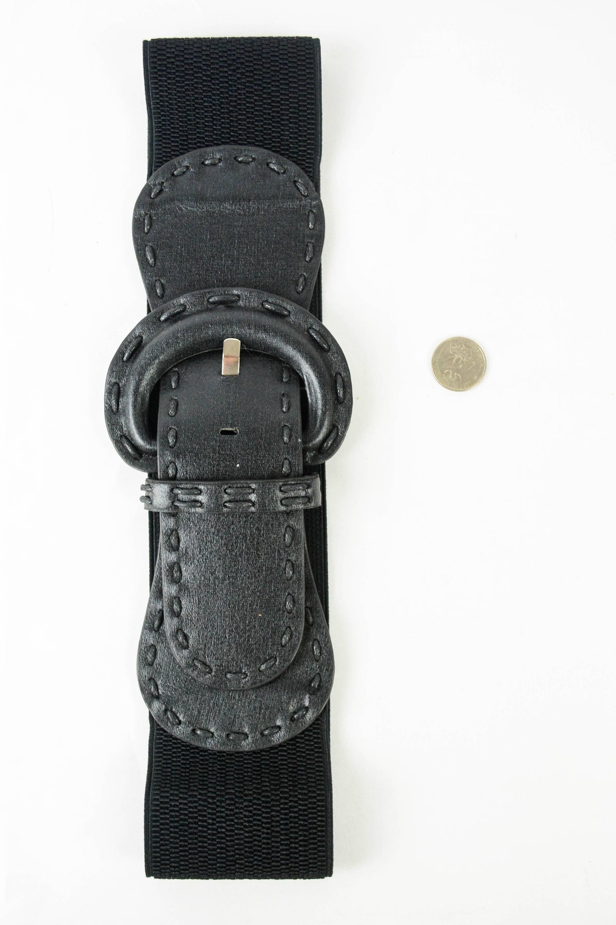 Distressed Wide Stitch Elastic Belt - Western Chic Style