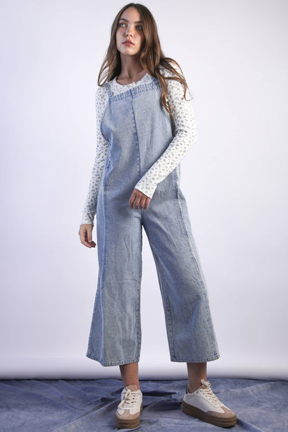 Frayed Denim Jumpsuit