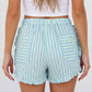 Striped Ruffled Hem Shorts