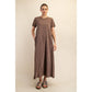 MINERAL WASHED COTTON MAXI DRESS