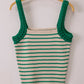 Crochet Sleeve Striped Knit Tank Top