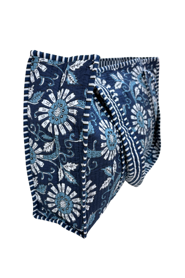 Isla Navy Blue Floral Tote Bag
