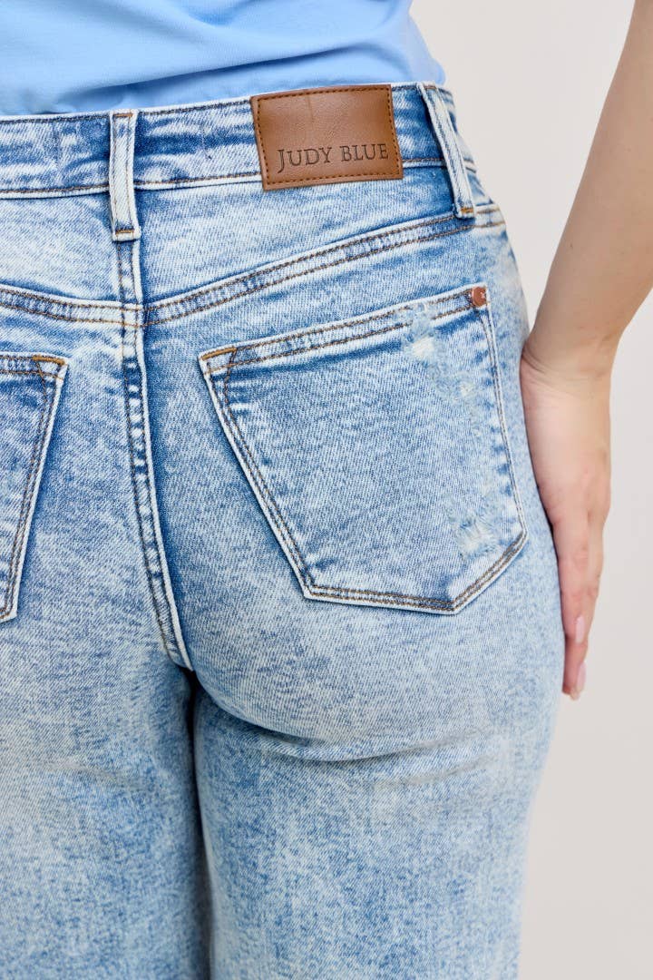 Mineral Wash High Waisted Distressed 90's Straight