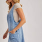 DENIM WASHED OVERALL POCKET DRESS