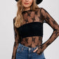 FLORAL EMBROIDERY LACE MESH LAYERING TOP