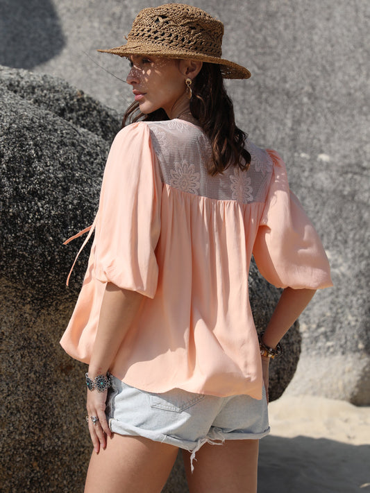 Boho Chic Half Sleeve Blouse