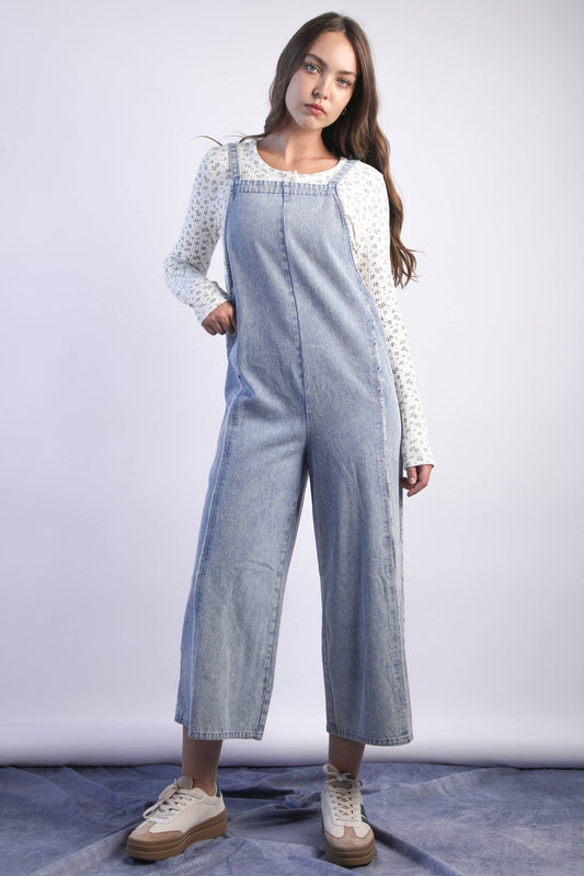 Frayed Denim Jumpsuit