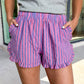 Striped Ruffled Hem Shorts