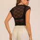 Mock Neck Lace Mesh Top