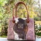 Upcycled LV Leather Cowhide Satchel Crossbody Bag Western 