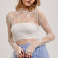 FLORAL EMBROIDERY LACE MESH LAYERING TOP