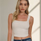 Cotton Square Neck Cropped Cami Top