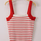Crochet Sleeve Striped Knit Tank Top