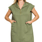 Knit Jacquard Quarter Zipper Mini Dress