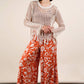 Chloe Printed Wide Leg Long Pants