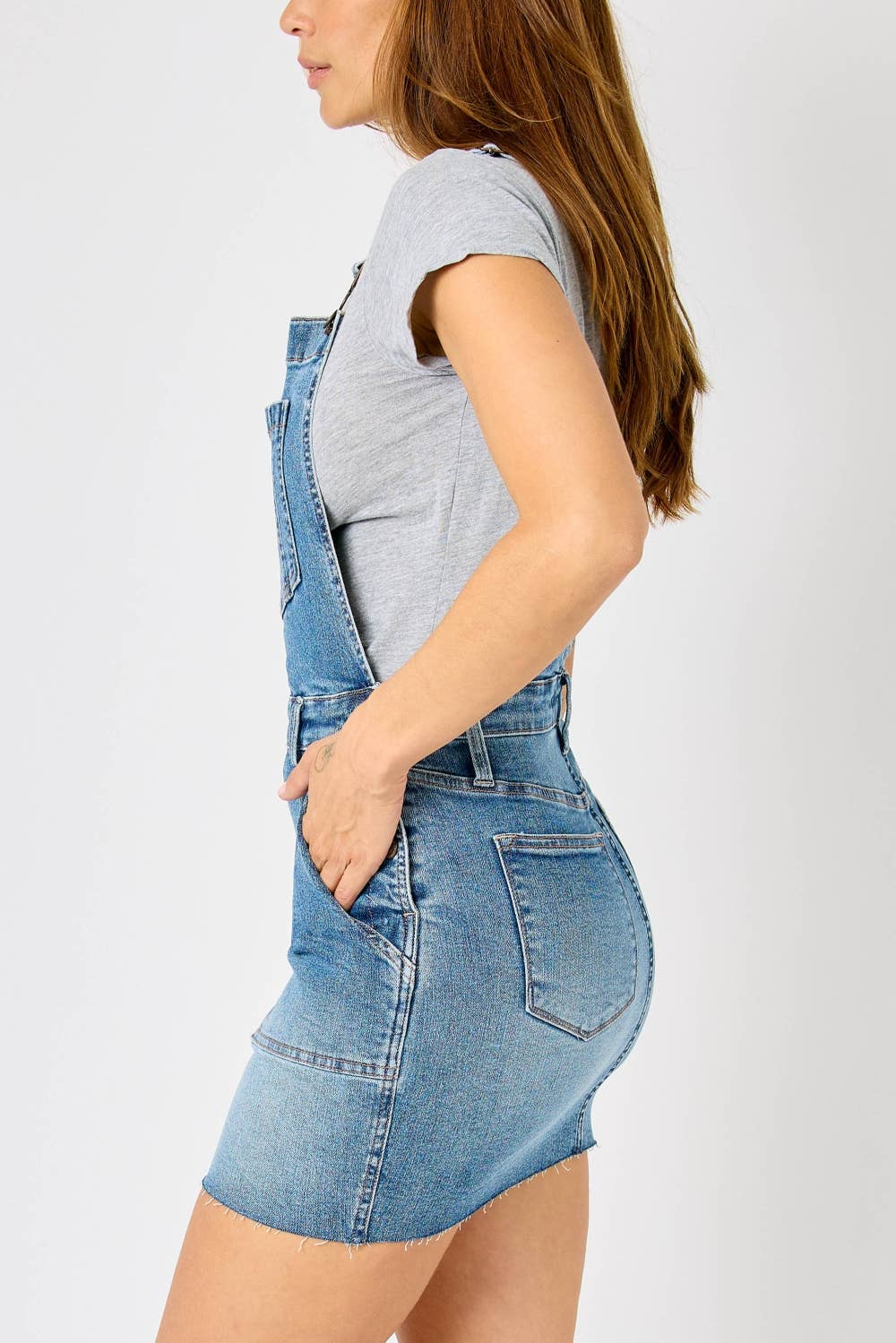 HW Raw Hem Overall Skirt