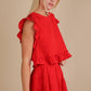 Ruffled Top & Shorts Set
