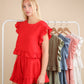 Ruffled Top & Shorts Set