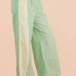 Lace Contrast Stripe Wide Leg Pants