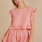 Ruffled Top & Shorts Set