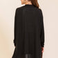 Open-Front Waffle Knit Cardigan