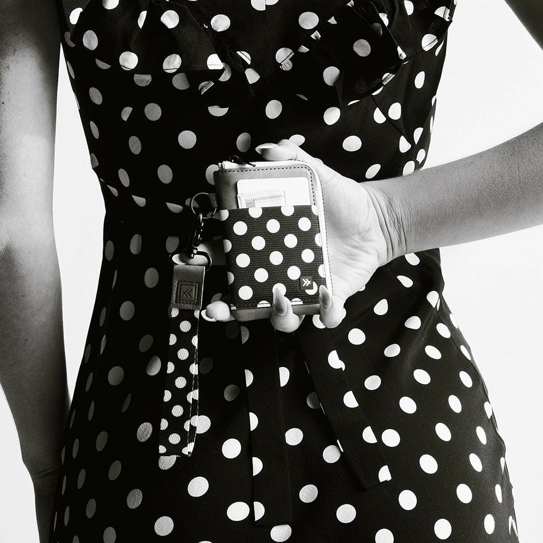 Polka Dot - Leather Zip Wallet