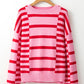 Stripe Bubble Sleeve Sweater