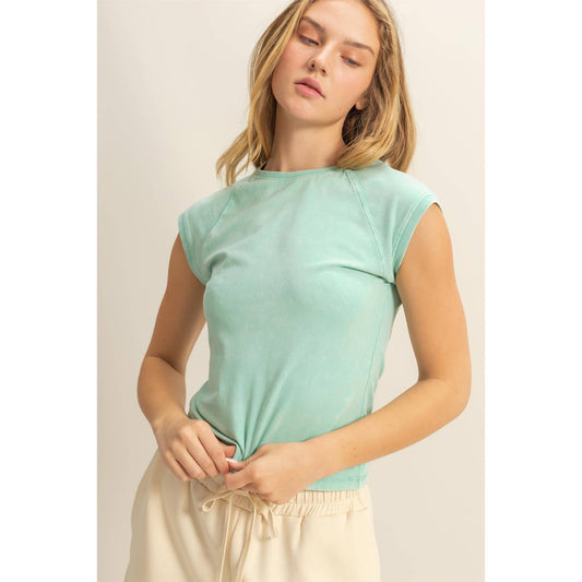Paola Raglan Cap Sleeve Tee