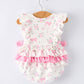 Floral Baby Girls Bow Ruffle Romper