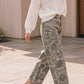 Camo Wide Leg Utility Denim Pants