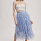 FLORAL EMBROIDERY LACE MESH LAYERING TOP