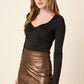 TWIST FRONT LONG SLEEVE KNIT TOP