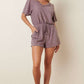 RIB V-NECK DOLMAN SLEEVE ROMPER
