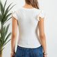 Solid Ruffle Flutter Sleeve Knit Top
