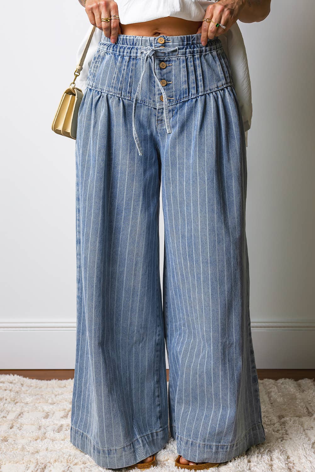 Lizzie Drawstring Wide Leg Jeans