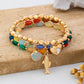 Multi-Color Beaded Layered Charm Bracelet