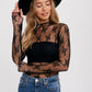 FLORAL EMBROIDERY LACE MESH LAYERING TOP