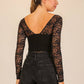 Lace Sleeve V-Neck Top