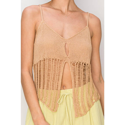 Crochet Open Front Cami Top