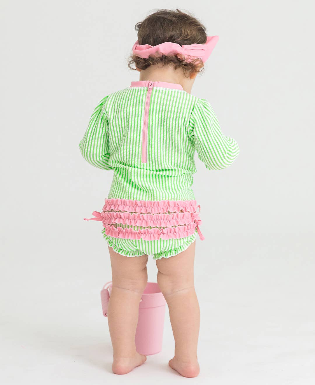 Spring Green Seersucker Swimsuit