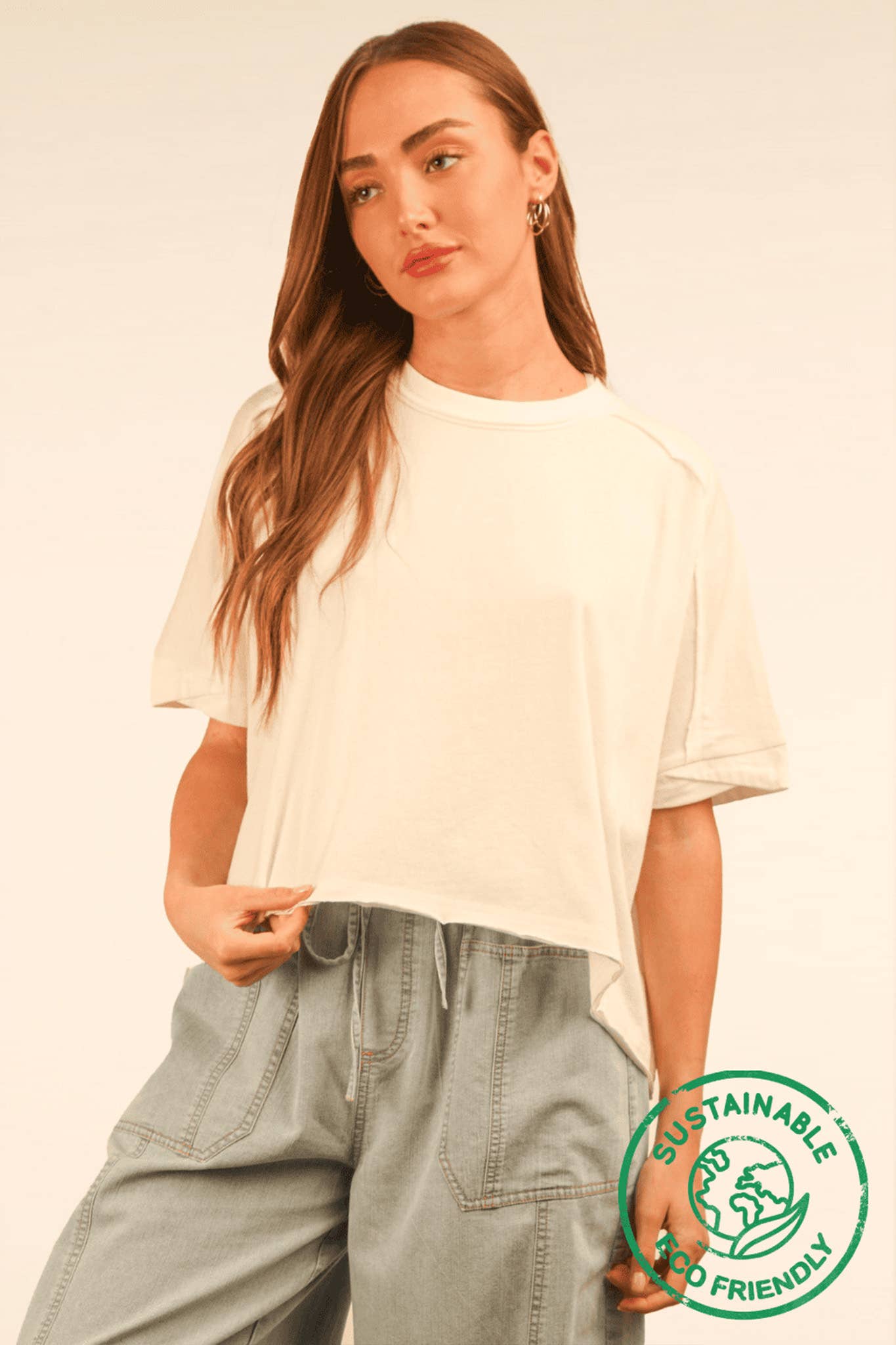 ECO Oversized Crop Comfy Knit Top