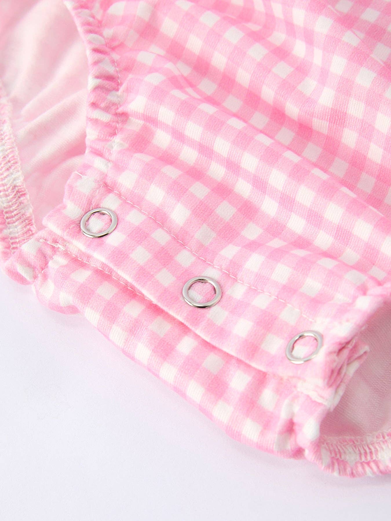 4th of July Plaid Baby Romper Bow Ruffle