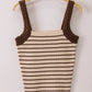 Crochet Sleeve Striped Knit Tank Top